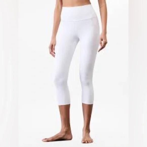 NWT Athleta High-Rise Elation White Capri Leggings, Size XL - Picture 2 of 11
